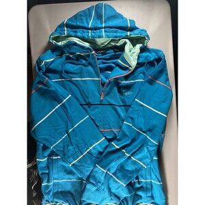 Sean John Blue Hoodie (XXL) • Blue with Zipper & multi-colored stripes (2000s)